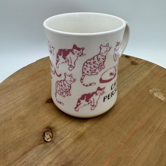 Opalhouse Cat Person Diner Mug Ivory pink cats gold text “cat person” mug cup ho - Picture 3 of 9